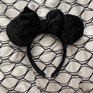 Black Glitter Minnie Ears Headband Disney Inspired